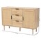 Baxton Studio Harrison MidCentury Modern Natural Brown Finished Wood and Natural Rattan 3Drawer Sideboard 223-12938-ZORO - alternate 2